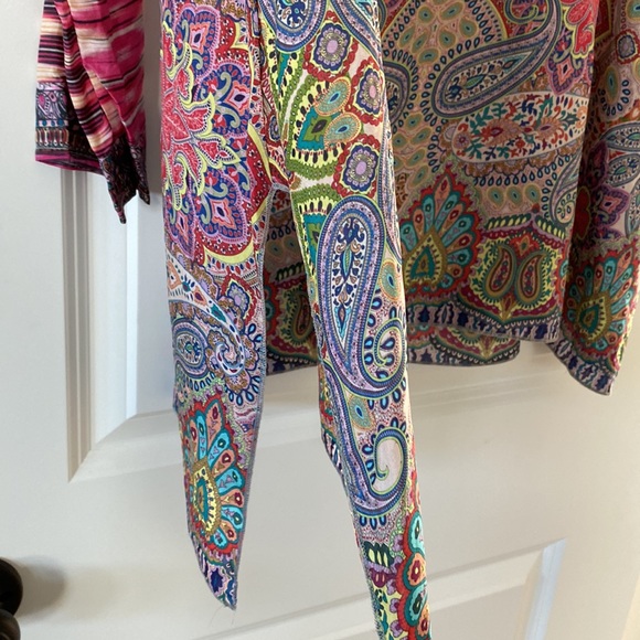 ⭐️NWT!⭐️Johnny Was Ikat/Paisley Print “Rose Flowy Tunic” OVERSIZED Washable Silk - Picture 10 of 16